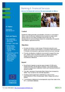 EuropeAid  Banking & Financial Services Access to financial services for poor people in Africa  