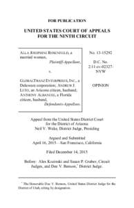 FOR PUBLICATION  UNITED STATES COURT OF APPEALS FOR THE NINTH CIRCUIT  ALLA JOSEPHINE ROSENFIELD, a