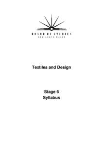 Textiles and Design Stage 6 Syllabus