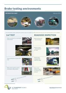 Brake testing environments information sheet
