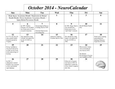 October[removed]NeuroCalendar Sun Mon  Tue