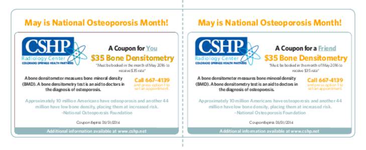 May is National Osteoporosis Month!  May is National Osteoporosis Month! A Coupon for You