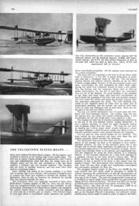 930  FLIGHT Four F.5s: (Downwards on left) production version, showing both the balanced ailerons and the balanced elevators; N.4838, with experimental ailerons; and N.177, the first military flying-boat to have an