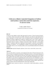 SEMATA, Ciencias Sociais e Humanidades, ISSN[removed], 2007, vol. 19: [removed]Unha nova ollada á represión franquista en Galicia: