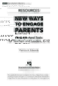RESOURCES  NEW WAYS TO ENGAGE  PARENTS