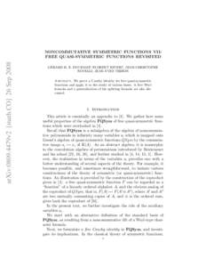 arXiv:0809.4479v2 [math.CO] 26 SepNONCOMMUTATIVE SYMMETRIC FUNCTIONS VII: FREE QUASI-SYMMETRIC FUNCTIONS REVISITED ´ GERARD