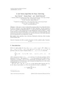 149  Croatian Operational Research Review CRORR), 149–159  A new fusion algorithm for fuzzy clustering