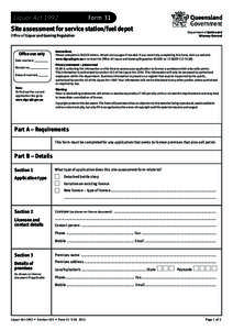 Liquor Licence Form 31 Site Assessment - Service Station/Fuel Depot