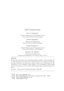 Lift Contractions Petr A. Golovach 1 School of Engineering and Computing Sciences University of Durham, United Kingdom  Marcin Kami´
