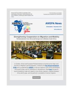 Please find the monthly E-newsletter of the  View this email in your browser Download this e-newsletter (PDF[removed]KB)  Association of European Parliamentarians with