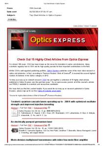 [removed]Top Cited Articles in Optics Express From: