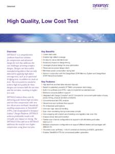 Datasheet  High Quality, Low Cost Test Overview DFTMAX™ is a comprehensive