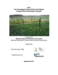 Tongue River Hydrology Report Draft Outline
