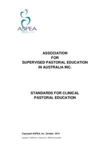 p  ASSOCIATION FOR SUPERVISED PASTORAL EDUCATION IN AUSTRALIA INC.