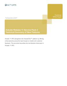Technical White Paper Actuate Release 11 Service Pack 2 Technical Summary of New Features