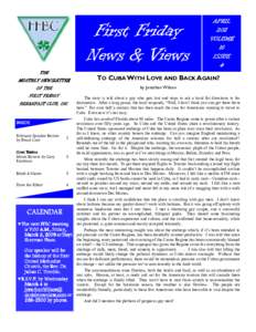 First Friday News & Views THE APRIL 2011