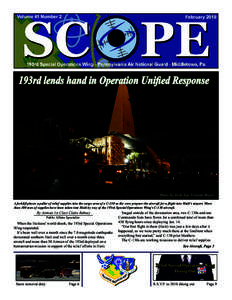 Volume 41 Number 2  February 2010 193rd lends hand in Operation Unified Response