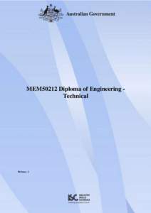MEM50212 Diploma of Engineering - Technical