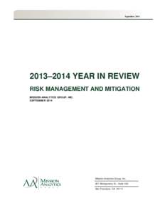 2013–2014 YEAR IN REVIEW RISK MANAGEMENT AND MITIGATION