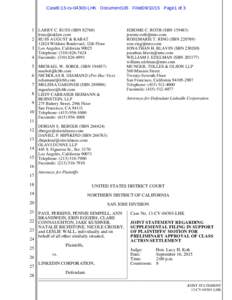 Case5:13-cvLHK Document105 Filed09Page1 of 3  1 LARRY C. RUSS (SBNRUSS AUGUST & KABATWilshire Boulevard, 12th Floor