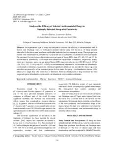 Acta Parasitologica Globalis 5 (3): , 2014 ISSN © IDOSI Publications, 2014 DOI: idosi.apgStudy on the Efficacy of Selected Antitrematodal Drugs in