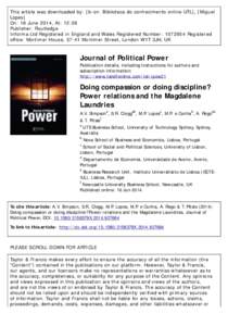 This article was downloaded by: [b-on: Biblioteca do conhecimento online UTL], [Miguel Lopes] On: 18 June 2014, At: 12:26 Publisher: Routledge Informa Ltd Registered in England and Wales Registered Number: Regist