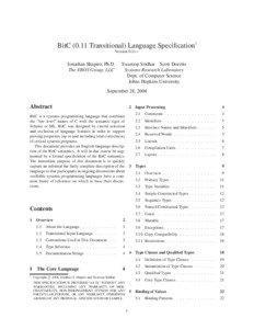 BitC[removed]Transitional) Language Specification† Version 0.11+