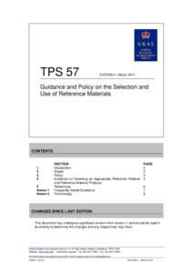 TPS 57  EDITION 2 | March 2011 Guidance and Policy on the Selection and Use of Reference Materials