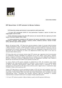 Microsoft Word - ETF Securities_13 ETF azionari in Borsa Italiana..doc