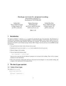 Decltype (revision 6): proposed wording Programming Language C++ Document no: N2115=[removed]