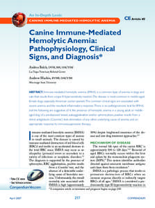 An In-Depth Look: CANINE IMMUNE-MEDIATED HEMOLYTIC ANEMIA CE Article #2  Canine Immune-Mediated