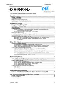 Civil Aviation Rules Register Information Leaflet 2009 Edition 2