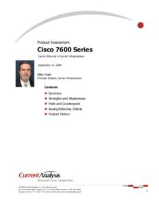 Product Assessment  Cisco 7600 Series Carrier Ethernet in Carrier Infrastructure September 15, 2009