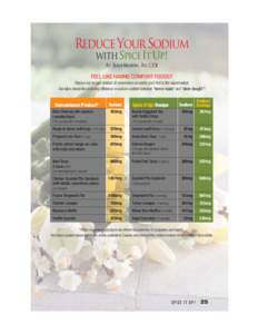 Cover SPICE IT UP, Summer 2014.qxp_21[removed]05 17:08 Page5  Reduce Your Sodium with Spice It Up! by June Martin, RD, CDE