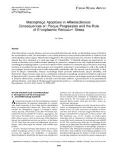 Macrophage Apoptosis in Atherosclerosis: Consequences on Plaque Progression and the Role of Endoplasmic Reticulum Stress
