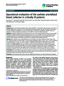 Operational evaluation of the earlobe arterialized blood collector in critically ill patients