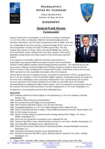 Frank Gorenc / Hal M. Hornburg / Burton M. Field / Military personnel / United States / Military