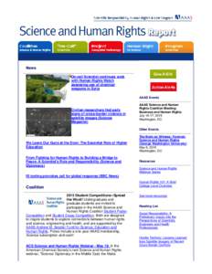 News On-call Scientist continues work with Human Rights Watch assessing use of chemical weapons in Syria AAAS Events