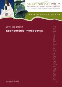 9-13 July 2012 | Stellenbosch | South Africa  w w w . w e h co r g Sponsorship Prospectus