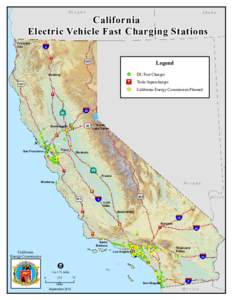 California Electric Vehicle Fast Charging Stations Map