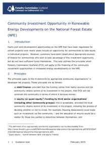 Community Investment Opportunity in Renewable Energy Developments on the National Forest Estate (NFE) 1.  Introduction