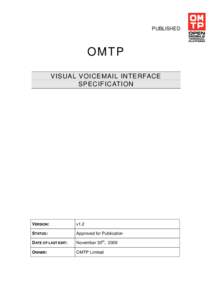 PUBLISHED  O MT P VISUAL VOICEMAIL INTERFACE SPECIFICATION