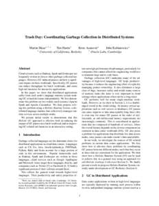 Computing / Apache Software Foundation / Cloud infrastructure / NoSQL / Parallel computing / Structured storage / Apache Cassandra / Garbage collection / Apache Spark / Apache Hadoop / Computer cluster / Distributed computing