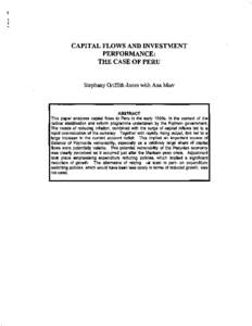 !!.  CAPITAL FLOWS AND INVESTMENT PERFORMANCE: THE CASE OF PERU