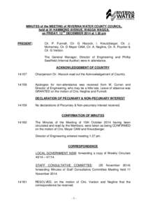 MINUTES of the MEETING of RIVERINA WATER COUNTY COUNCIL,
