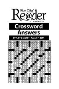 Crossword Answers STYLIST’S SECRET • August 7, 2014 