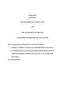 AGREEMENT BETWEEN THE GOVERNMENT OF GREENLAND  AND