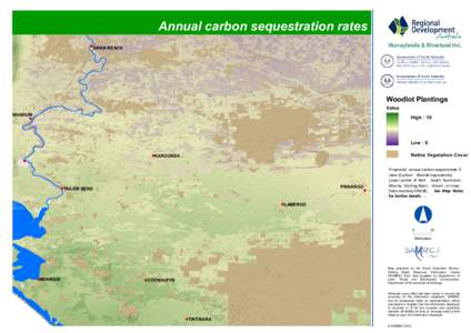 Annual carbon sequestration rates SWAN REACH Woodlot Plantings Value