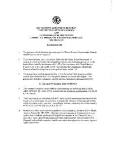 SETTLEMENT AGREEMENT BETWEEN THE UNITED STATES OF AMERICA AND GENESIS HEALTHCARE SYSTEM UNDER THE AMERICANS WITH DISABILITIES ACT DJ# [removed]