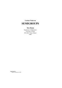Lecture Notes on  SEMIGROUPS